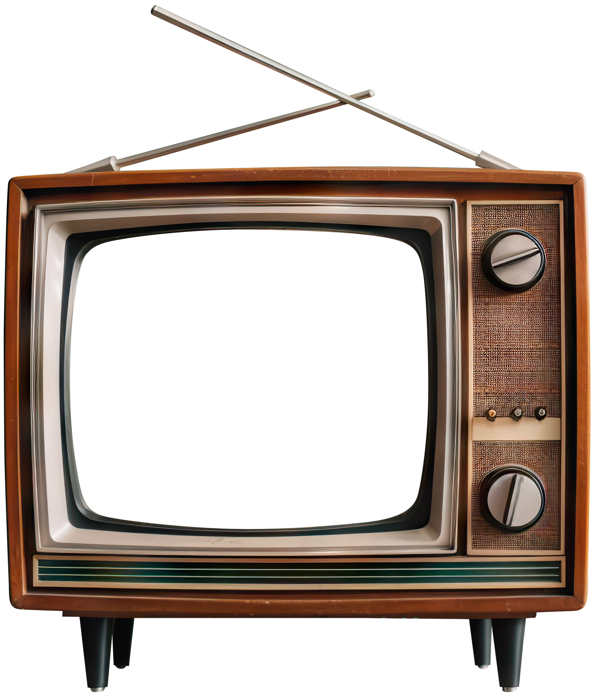 Retro-Fernseher mit ausgeschnittenem Bildschirm.
